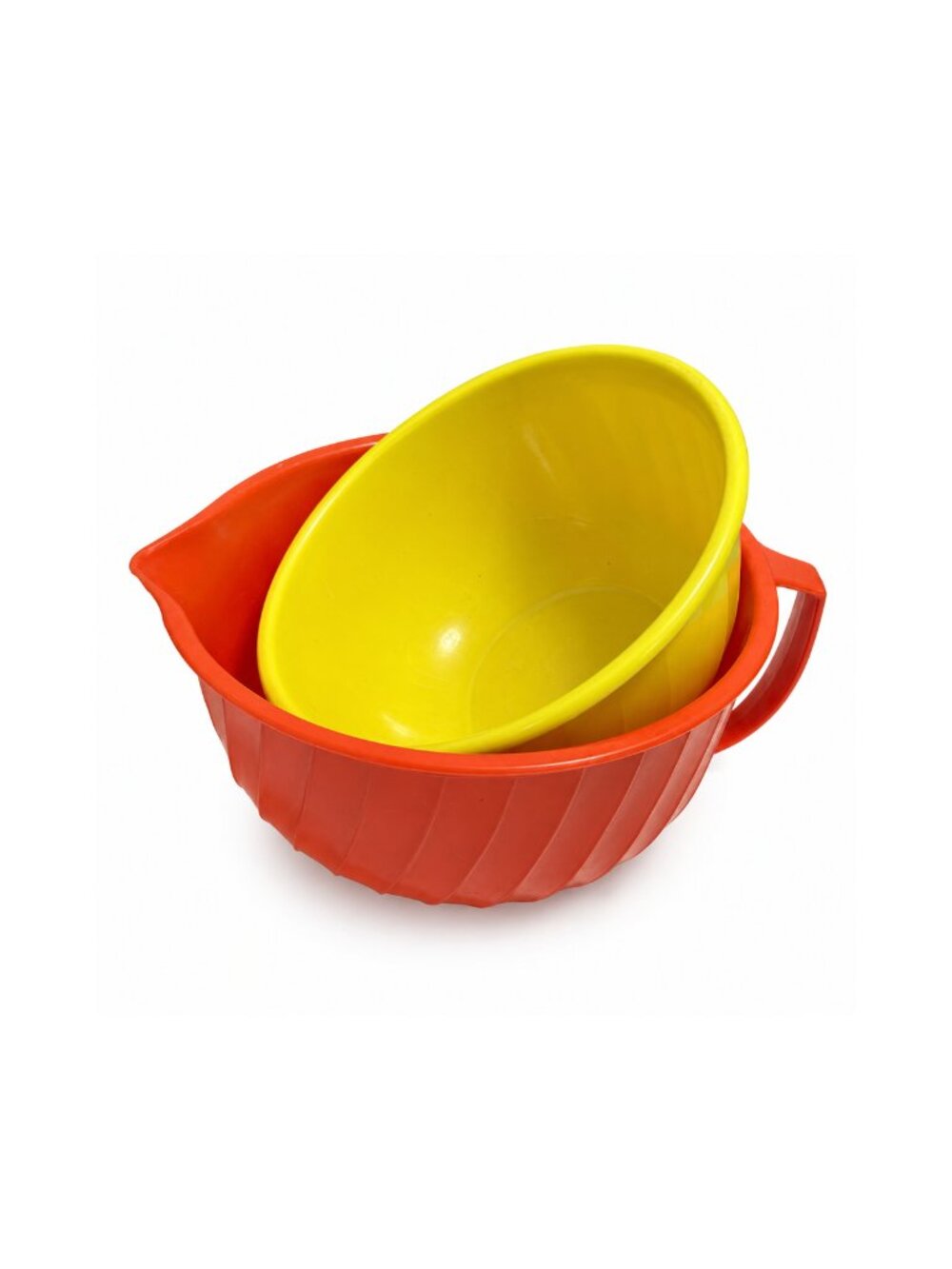 Shamrock Neatway Swirl 2.5 QT Mixing Bowls 2 Nesting Set Spout Vintage MCM 60s